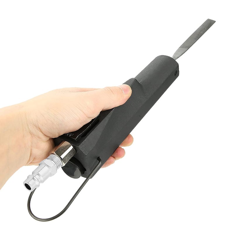 Topyond Pneumatic Air Powered File, Carbon Steel Pneumatic Air File, Includes 1 Flat Cut 1 Half Round 1 Round & 1 Triangular File - Image 1